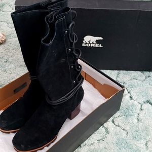 Sorel Farrah Mid Boot size 9 black suede
